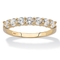 Round Cubic Zirconia Wedding Anniversary Band Ring .70 TCW in Solid 10k Yellow Gold - Image 1 of 5