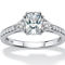 PalmBeach Platinum-plated Sterling Silver Created White Sapphire Promise Ring - Image 1 of 5