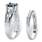PalmBeach 1.45 TCW Blue Sapphire CZ Platinum-plated Sterling Silver Bridal Set - Image 2 of 5