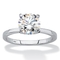 PalmBeach Created White Sapphire Platinum-plated Silver Engagement Ring - Image 1 of 5
