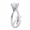 PalmBeach Created White Sapphire Platinum-plated Silver Engagement Ring - Image 2 of 5