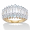 PalmBeach 4.38 TCW Cubic Zirconia Gold-Plated Sterling Silver Engagement Ring - Image 1 of 5