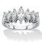 PalmBeach Platinum-plated Silver Marquise-Cut Cubic Zirconia Anniversary Band - Image 1 of 5