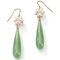 Jade and Cultured Freshwater Pearl Accent 10k Yellow Gold Drop Earrings - Image 1 of 4