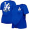 New Era Women's Royal Los Angeles Dodgers Plus Size Two-Hit Front Knot T-Shirt - Image 1 of 4