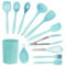 MegaChef Light Teal Silicone Cooking Utensils, Set of 12 - Image 1 of 5