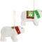 Martha Stewart Holiday Plush Polar Bear and Snowman 4 Piece Ornament Set in Whit - Image 5 of 5