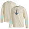 adidas Men's Khaki Seattle Kraken AEROREADY Pullover Sweater - Image 1 of 4