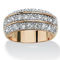PalmBeach 1.68 TCW Round Cubic Zirconia Triple Row Ring in Gold-Plated - Image 1 of 5