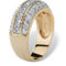 PalmBeach 1.68 TCW Round Cubic Zirconia Triple Row Ring in Gold-Plated - Image 2 of 5
