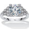 PalmBeach Round Cubic Zirconia Platinum-Plated Sterling Silver Engagement Ring - Image 1 of 5