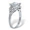 PalmBeach Round Cubic Zirconia Platinum-Plated Sterling Silver Engagement Ring - Image 2 of 5
