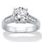 PalmBeach 2.20 TCW Round Cubic Zirconia Silvertone Engagement Anniversary Ring - Image 1 of 5