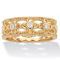 PalmBeach .25 Cttw Round Gold-Plated Sterling Silver Cubic Zirconia Filigree Ring - Image 1 of 5