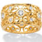 PalmBeach 1 TCW Cubic Zirconia 18k Gold Plated Sterling Silver Scroll Eternity Ring - Image 1 of 5