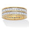 PalmBeach 2.05 Cttw. CZ Gold-Plated Silver Double-Row Gender-Neutral Eternity Ring - Image 1 of 5