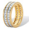 PalmBeach 2.05 Cttw. CZ Gold-Plated Silver Double-Row Gender-Neutral Eternity Ring - Image 2 of 5
