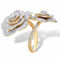 PalmBeach Round Cubic Zirconia Gold-Plated Rose Flower Cocktail Wrap Ring - Image 2 of 5