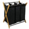 Oceanstar X-Frame Bamboo 3-Bag Laundry Sorter - Image 1 of 5