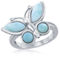 Caribbean Treasures Sterling Silver Larimar Butterfly Ring - Image 1 of 3
