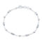 Bella Silver Sterling Silver Diamond Cut Small Bar and Bead Anklet - Image 1 of 2