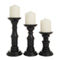 Morgan Hill Home Traditional Black Mango Wood Candle Holder Set - Image 1 of 5