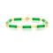 Bellissima 14K Yellow Gold, Genuine Green Jade Linked Bars Bracelet - Image 1 of 2