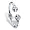 PalmBeach Baguette-Cut White Crystal Ball Hinged Cuff Bracelet in Silvertone 8