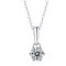 Sterling Silver 1ct Round Lab Created Moissanite Drop Solitaire Pendant Necklace - Image 1 of 3