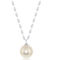 Simona Sterling Silver Flat Mirror Chain Freshwater Pearl Necklace - Image 1 of 2