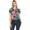Belldini Printed Collared Button-Front Printed Floral Top - Image 1 of 5