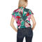 Belldini Printed Collared Button-Front Printed Floral Top - Image 2 of 5