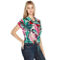 Belldini Printed Collared Button-Front Printed Floral Top - Image 3 of 5