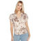 Belldini Johnny Collar Brushed Floral Printed Top - Image 1 of 5