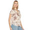 Belldini Johnny Collar Brushed Floral Printed Top - Image 3 of 5