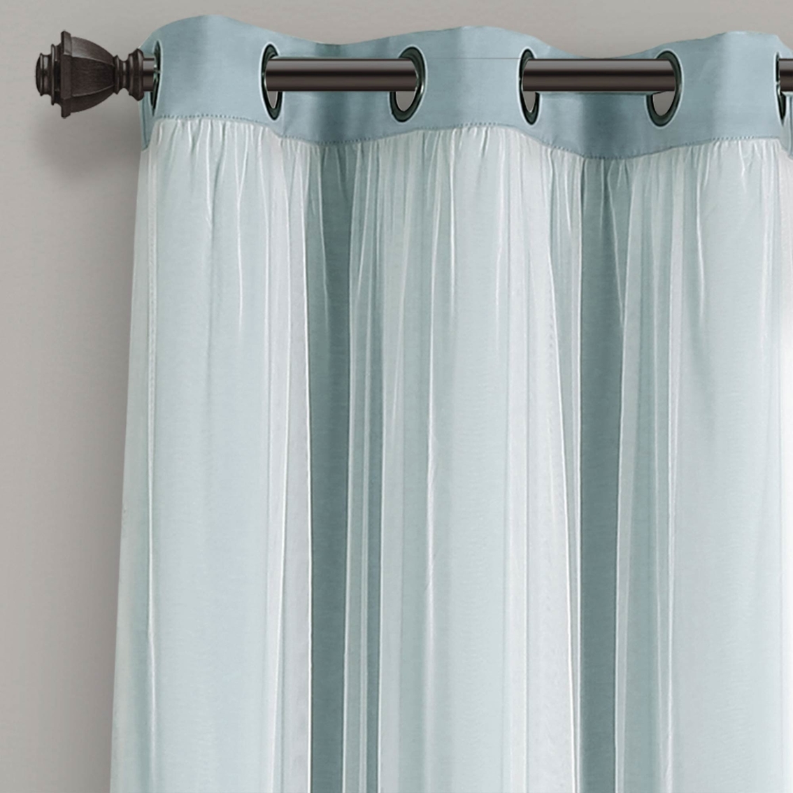 Lush Decor Grommet Sheer Panels with Insulated Blackout Lining 2 pk. Curtains Set - Image 3 of 4