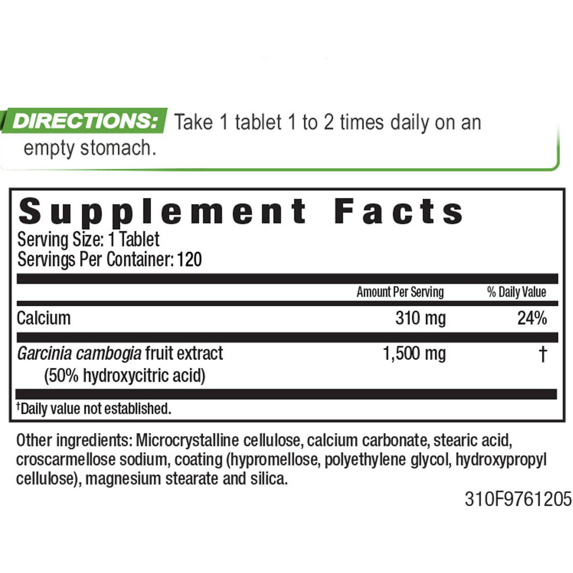 Garcinia Cambogia Weight Management Tablets 120 ct. - Image 2 of 2