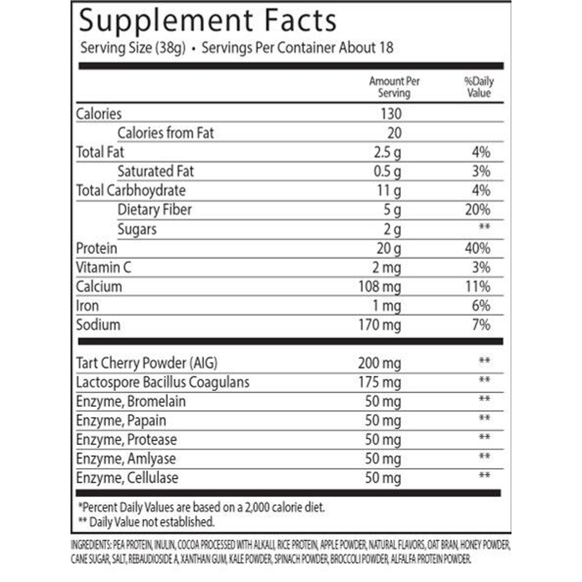 Performance Inspired Plant Based Protein Dietary Supplement 1.5 lb. - Image 2 of 2