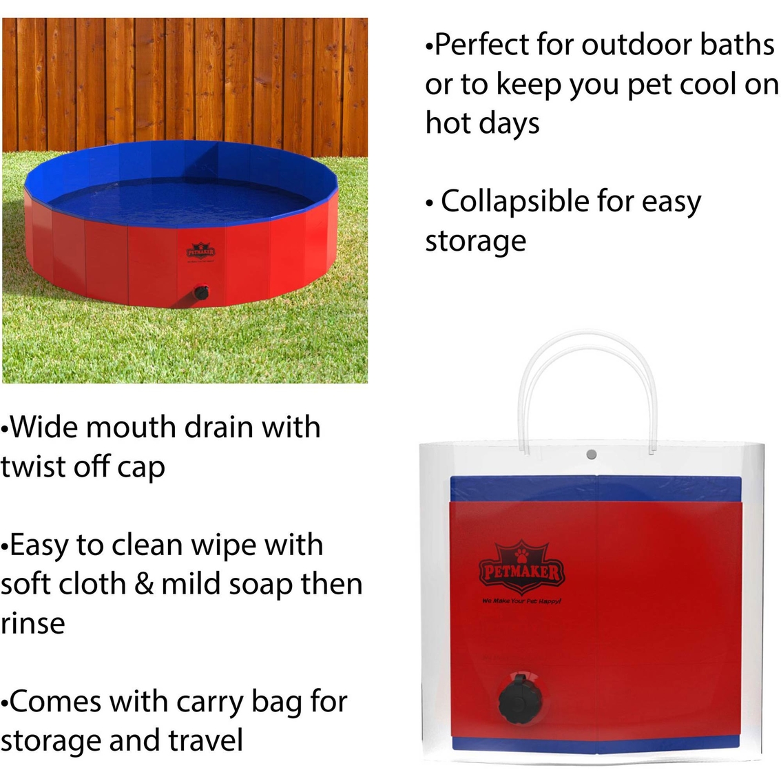 Petmaker Collapsible Pet Dog Pool and Bathing Tub - Image 4 of 8