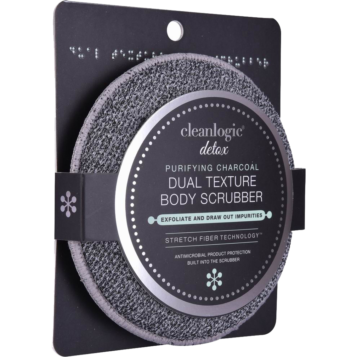 Cleanlogic Detox Purifying Charcoal Dual Texture Body Scrubber - Image 2 of 2