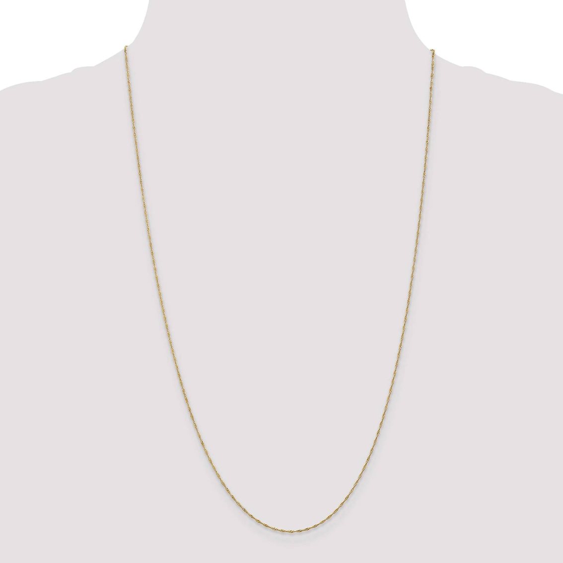 14K Yellow Gold 1.0mm Singapore Chain Necklace - Image 5 of 5