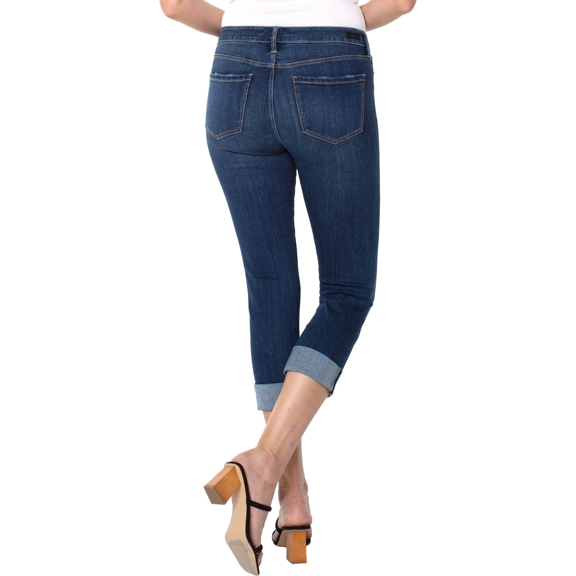 Liverpool Petite Charlie Crop Wide Rolled Cuff Denim Jeans - Image 2 of 4