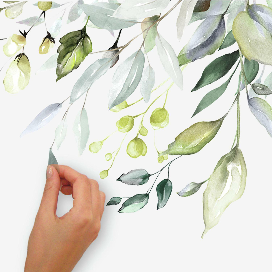 RoomMates Hanging Watercolor Leaves Peel and Stick Giant Wall Decals - Image 5 of 6