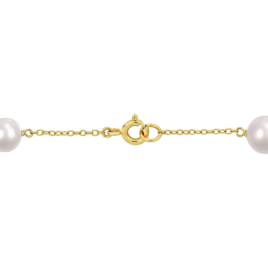 Sofia B. Yellow Gold Over Sterling Silver Freshwater Pearl Station Bracelet - Image 2 of 2