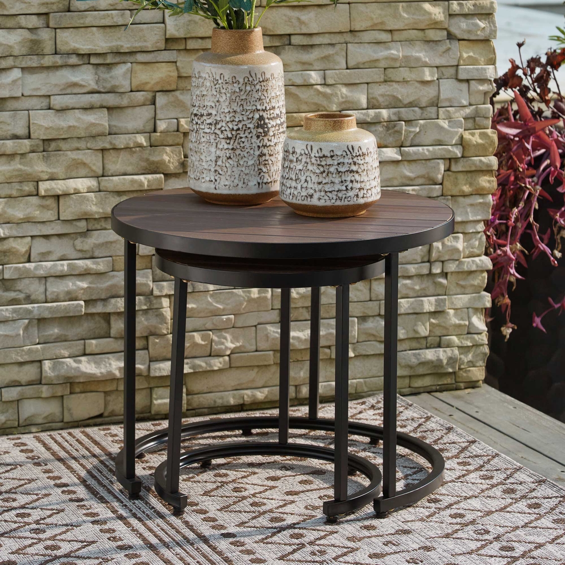 Signature Design by Ashley Ayla Outdoor Nesting End Tables - Image 4 of 6