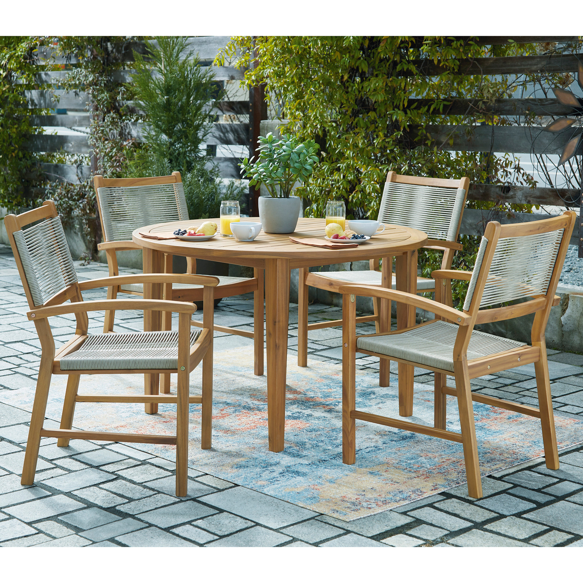Signature Design by Ashley Janiyah Outdoor Round Dining Table - Image 5 of 6