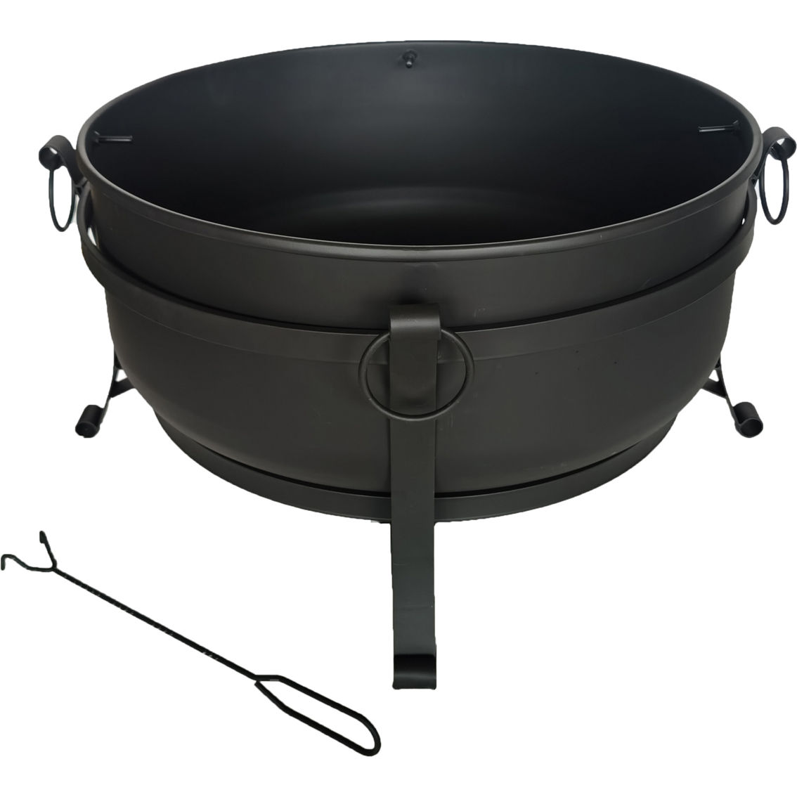 Chard 30 in. Round Cauldron Fire Pit with Spark Screen - Image 3 of 3