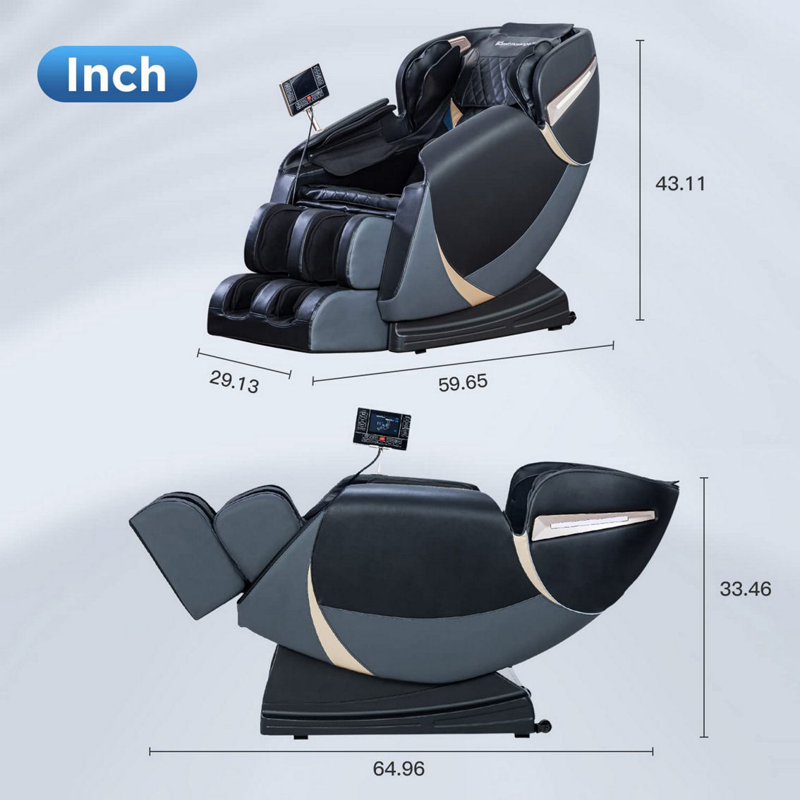 Furniture of America Monser Massage Chair - Image 3 of 10