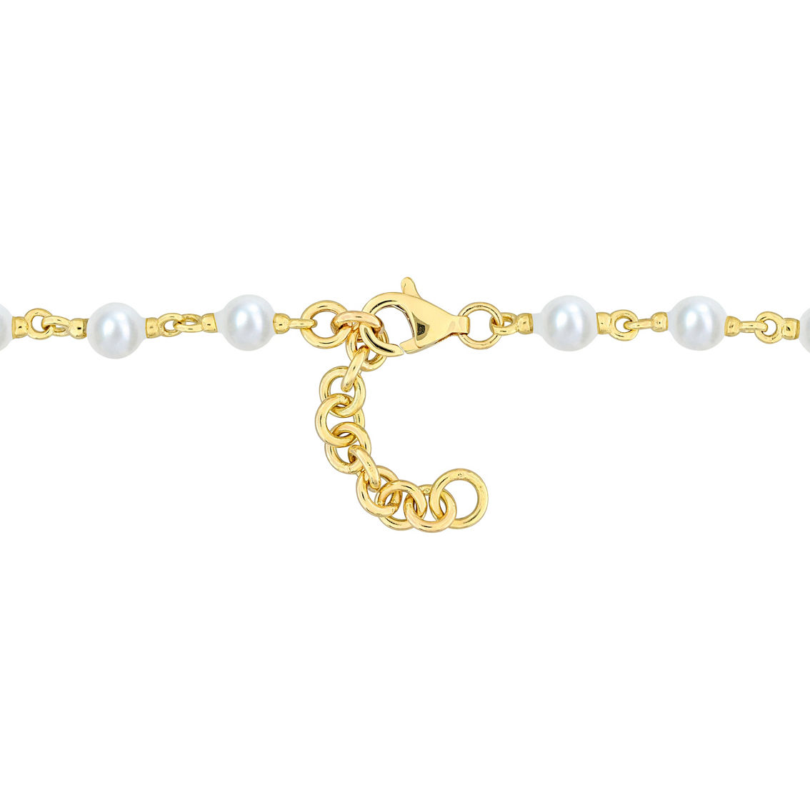 Sofia B. 10K Yellow Gold Cultured Freshwater Pearl 7.25 in. Station Bracelet - Image 2 of 5