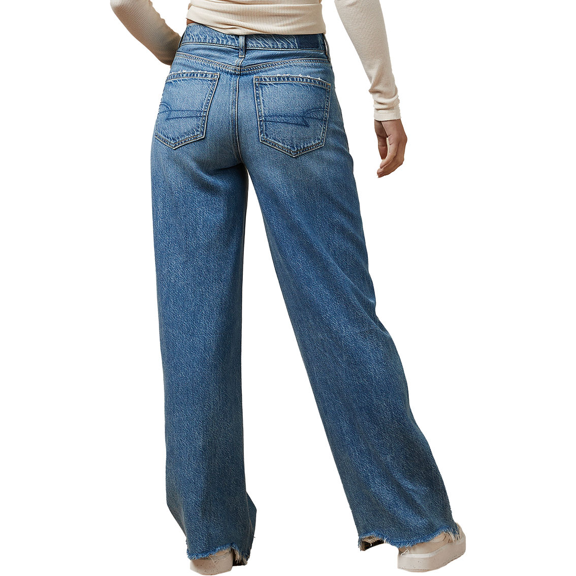 American Eagle Dreamy Drape High Rise Baggy Wide Leg Jeans - Image 2 of 5